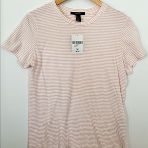 Pink and white striped tee